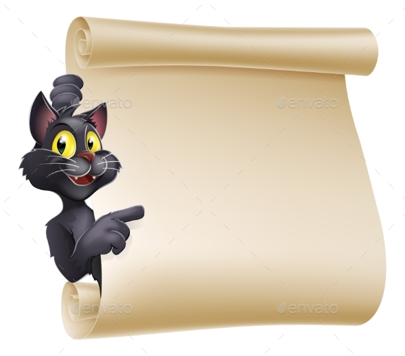 Halloween Cat Scroll