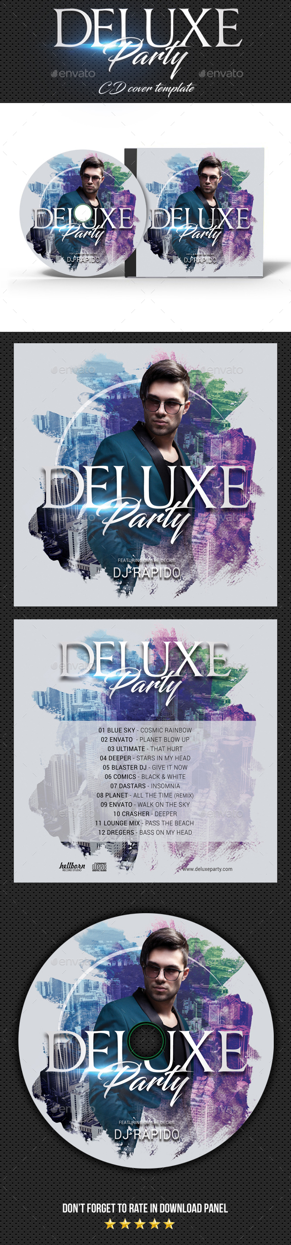 Deluxe Dj Party CD Cover - CD & DVD Artwork Print Templates