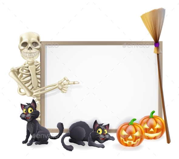 Skeleton Halloween Sign - Miscellaneous Vectors