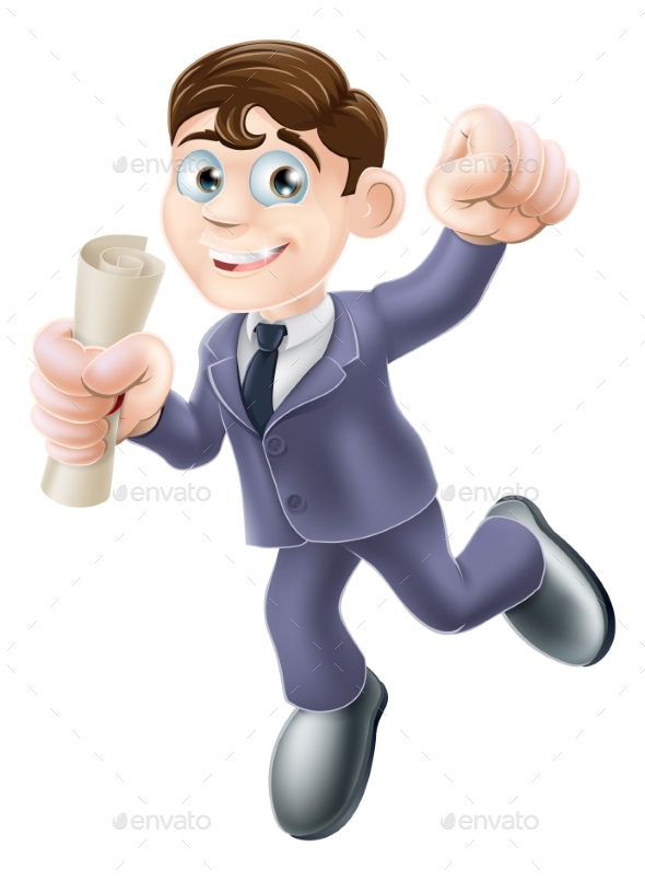 Businessman with Scroll - People Characters