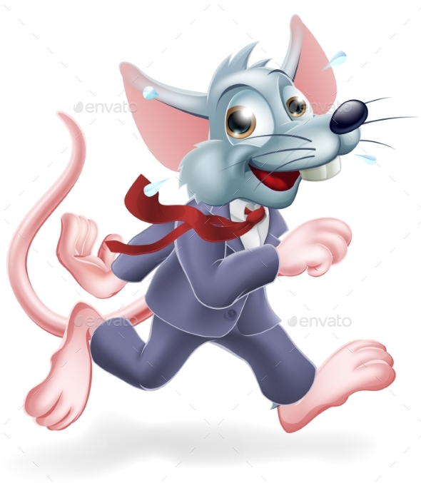 Business Rat Race Concept - Animals Characters