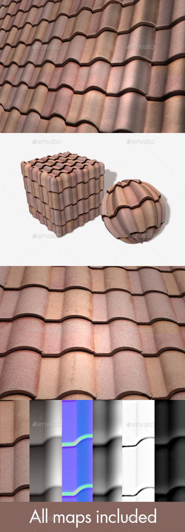 Terracotta Roof Tiles - 3Docean 19720061