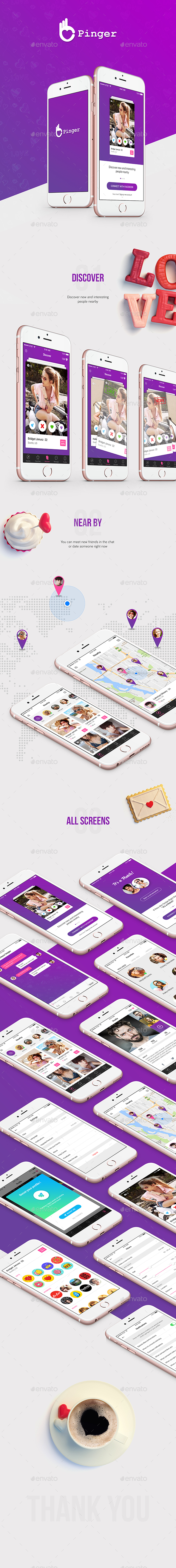 Dating App UI Kit - User Interfaces Web Elements