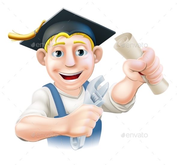 Graduate Plumber or Mechanic - Miscellaneous Vectors