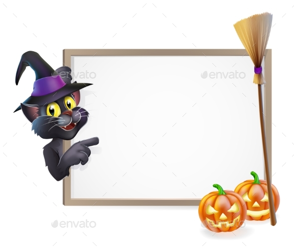 Halloween Black Cat Sign