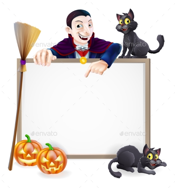 Dracula Halloween Sign - Miscellaneous Vectors