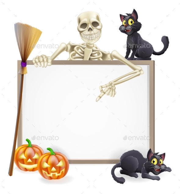 Skeleton Halloween Sign - Miscellaneous Seasons/Holidays