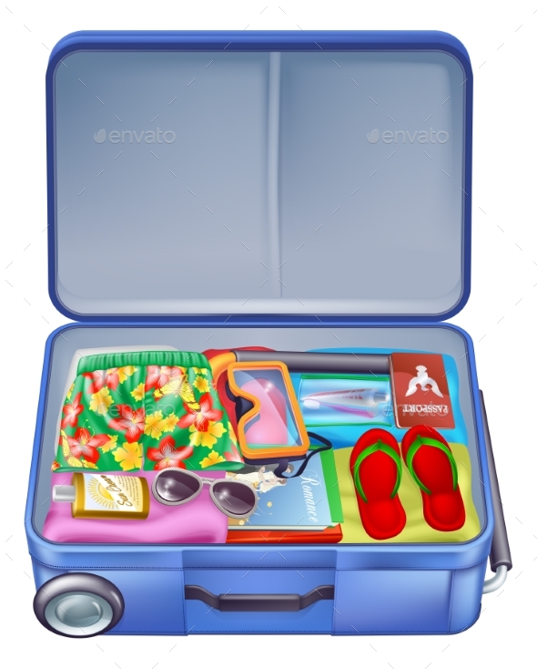Full Holiday Vacation Suitcase - Seasons/Holidays Conceptual