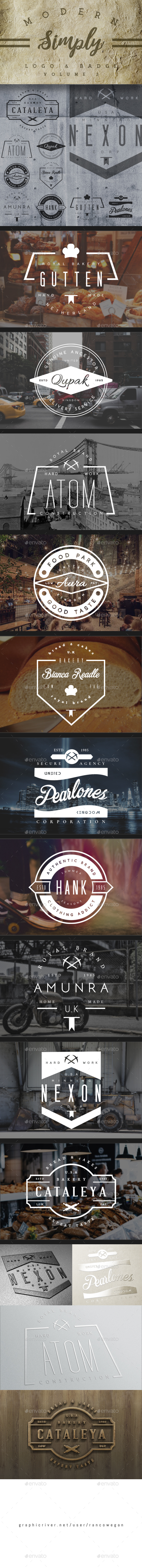 Modern Simply Logo & Badge Vol. 3 - Badges & Stickers Web Elements