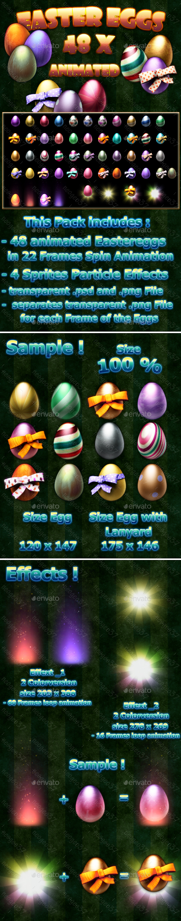 Eastereggs Animated - Sprites Game Assets