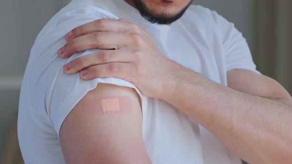 Cropped Shooting Arabian Young Man Portrait Male Spaniard Ethnic Guy Patient Looking at Shoulder alt