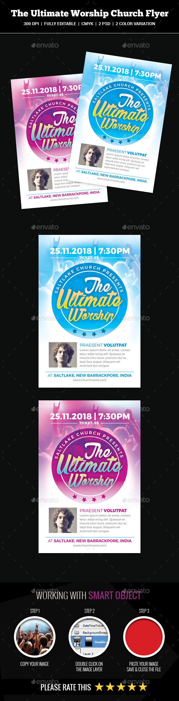 Worship Church Flyer - Church Flyers