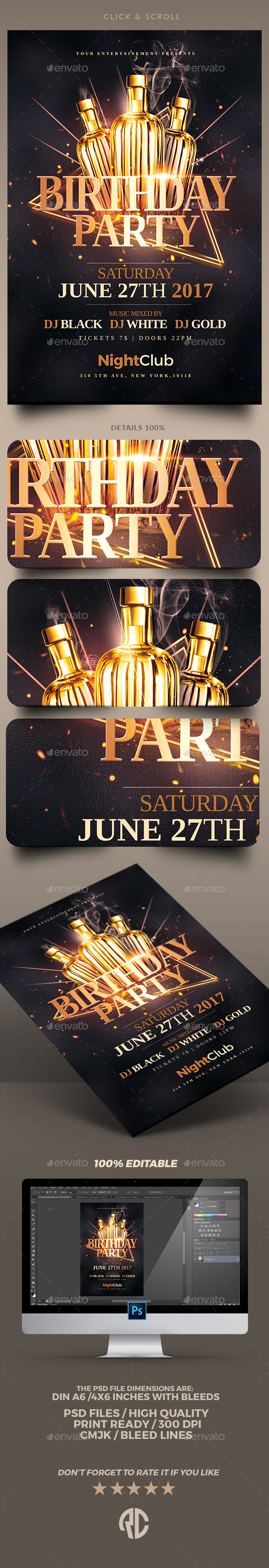 Classy Birthday Party | Flyer Templates - Clubs & Parties Events