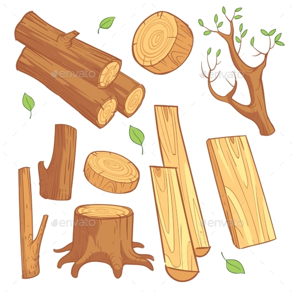 Cartoon Wooden Materials - Organic Objects Objects