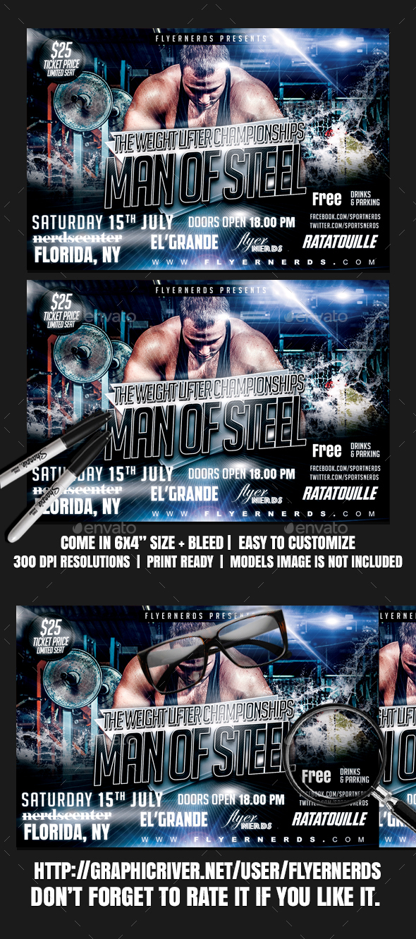 Weight Lifter Championships Sports Flyer - Sports Events