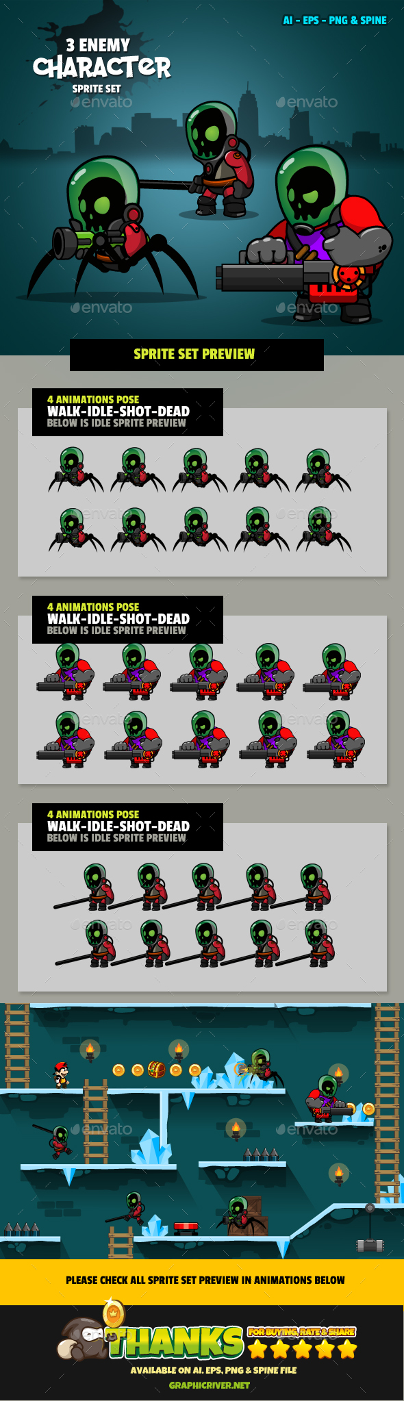 Enemy Set V01 - Sprites Game Assets