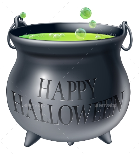 Happy Halloween Witch Cauldron