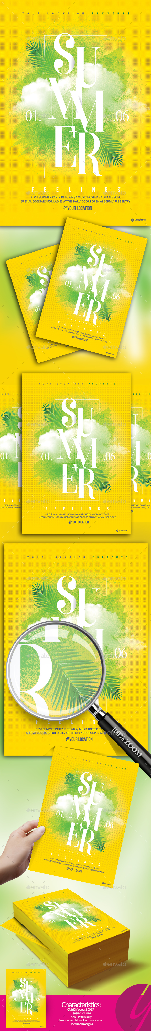 Summer Feelings Flyer - Clubs & Parties Events