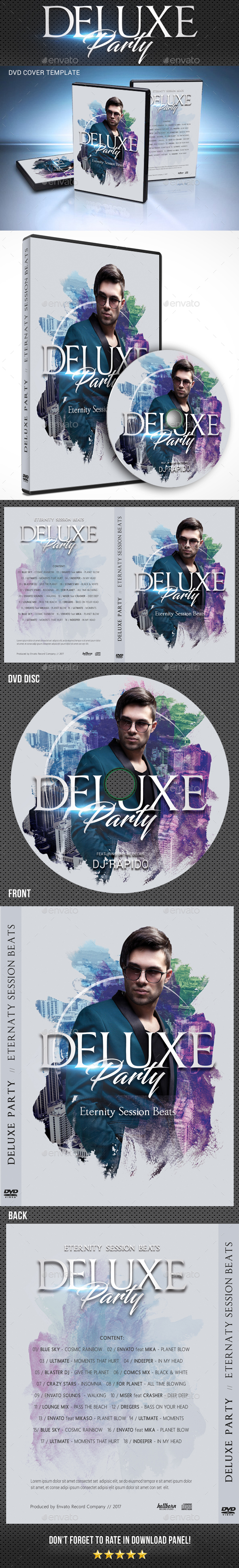 Deluxe Dj Party DVD Cover Template - CD & DVD Artwork Print Templates