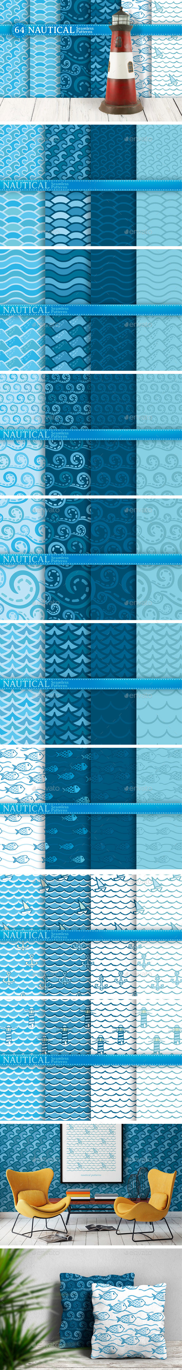 Nautical Seamless Patterns - Patterns Decorative