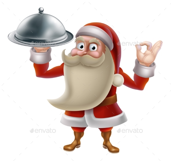 Santa Cooking Christmas Food - Food Objects