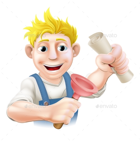 Plumber or Janitor with Certificate - Miscellaneous Vectors