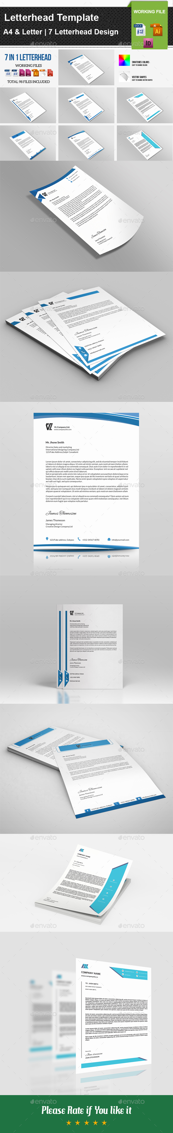 7 in 1 Letterhead Template V01 - Stationery Print Templates