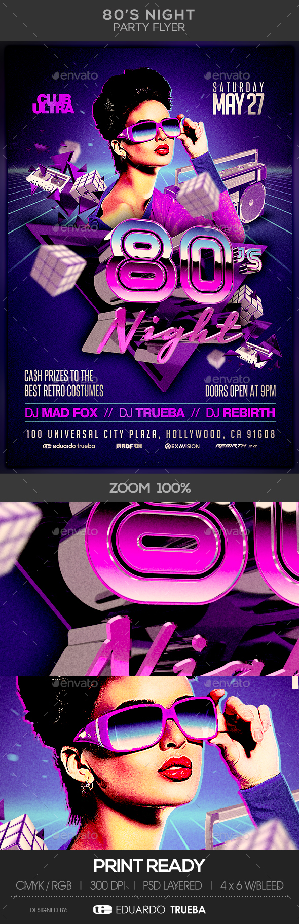80's Night Party Flyer - Clubs & Parties Events