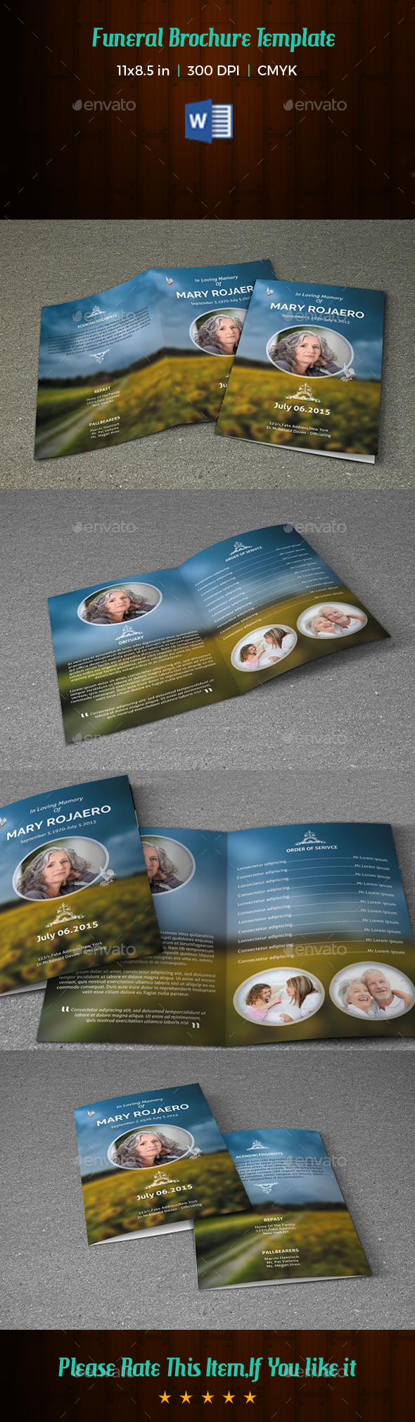 Funeral Program Template-V166 - Informational Brochures