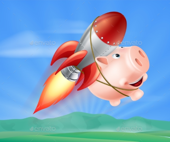 Flying Rocket Piggy Bank