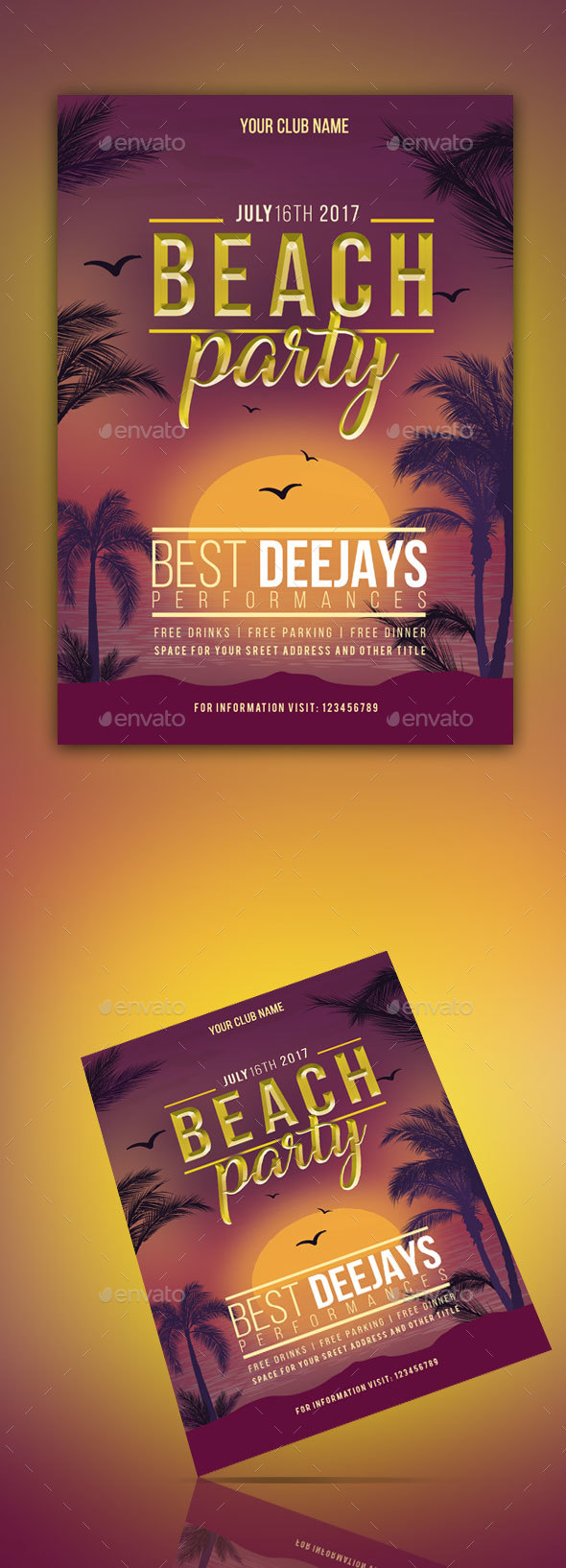Beach Party Flyer Template - Clubs & Parties Events