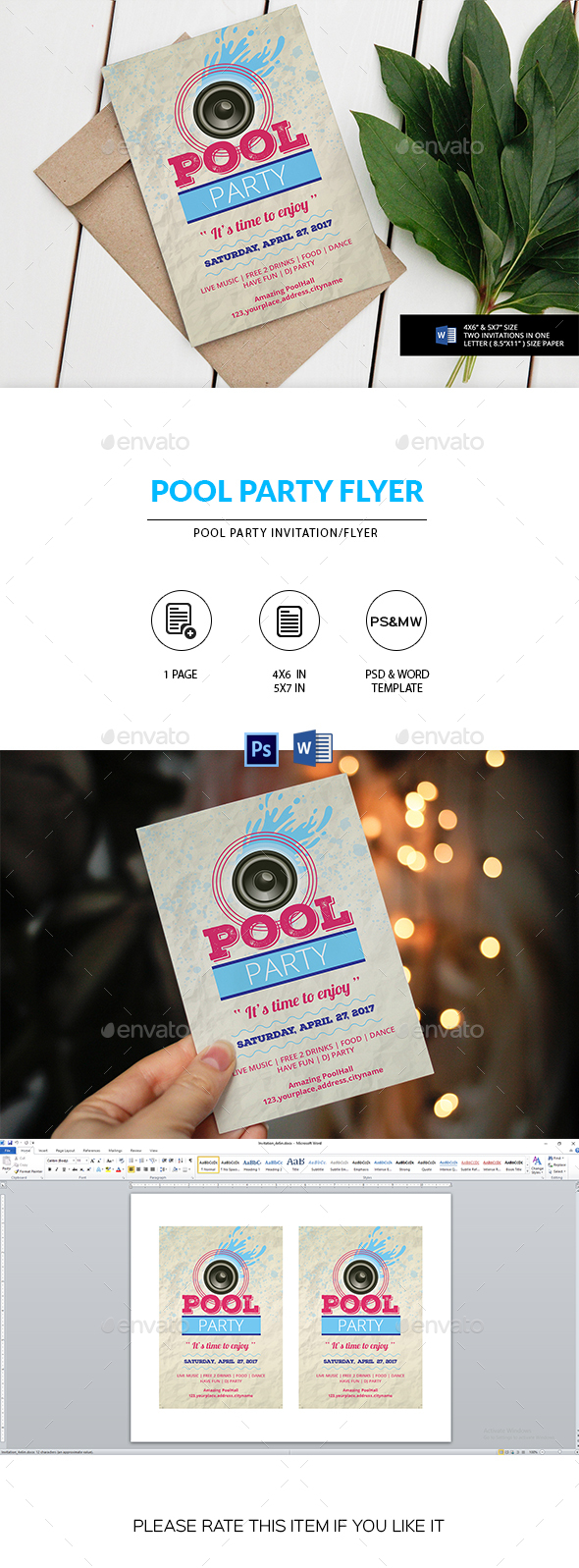 Pool Party Invitation/Flyer - Clubs & Parties Events