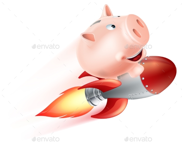 Flying Rocket Piggy Bank