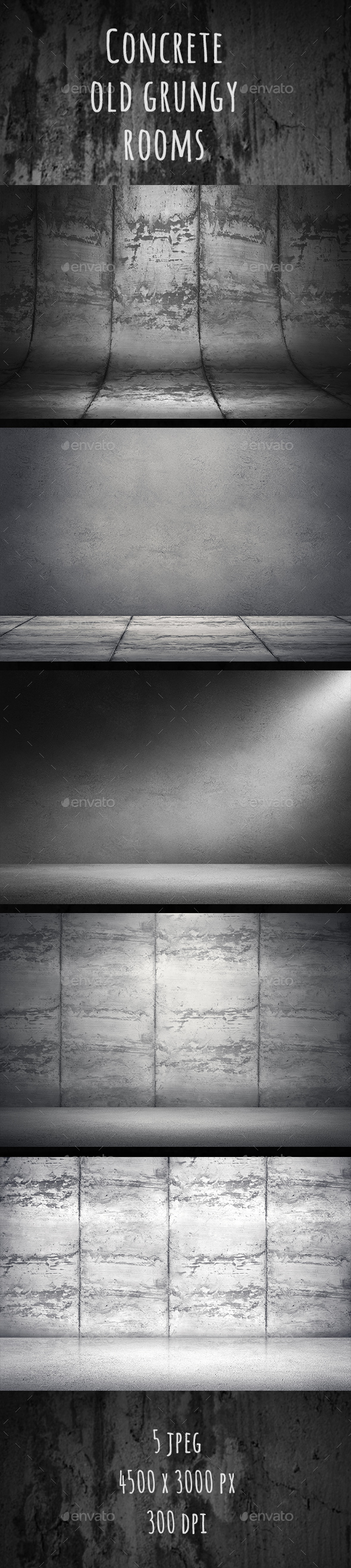 Old Concrete Rooms - Architecture 3D Renders