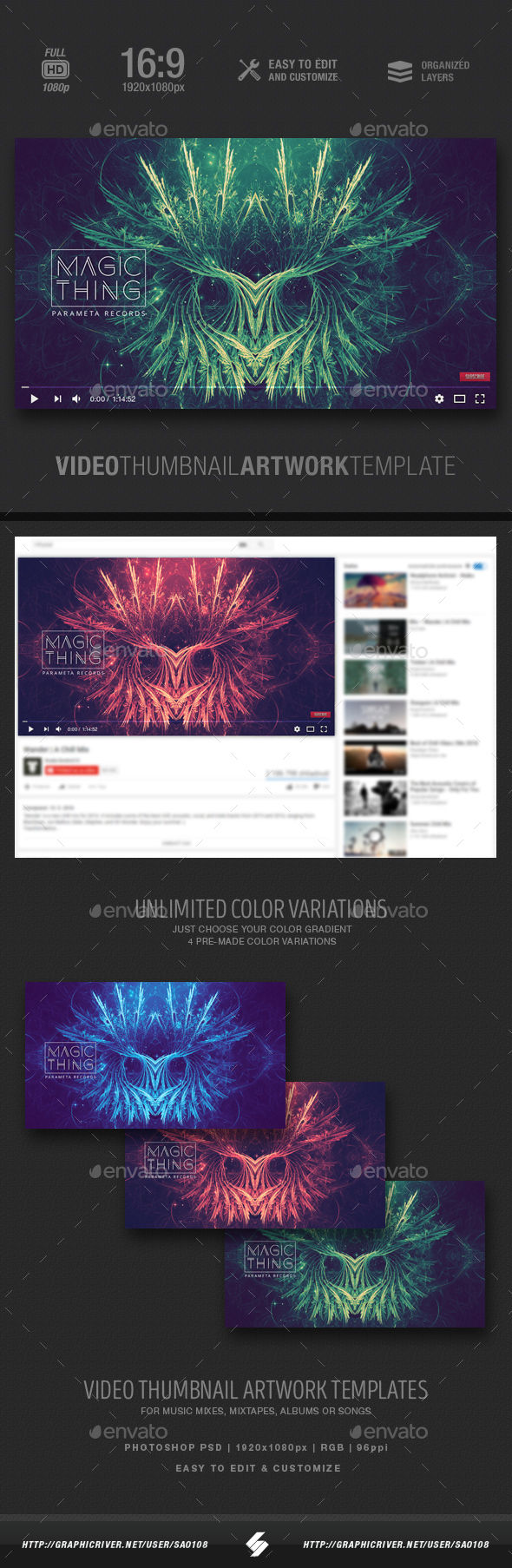 Magic Thing - Music Video Thumbnail Artwork Template - YouTube Social Media