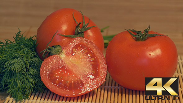 Fresh Tomatoes on Table alt