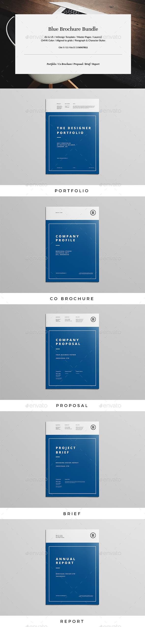 Blue Brochure Bundle - Corporate Brochures