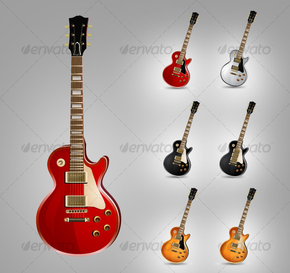 Guitar Vector Pack - LP series 7 models - Objects Vectors