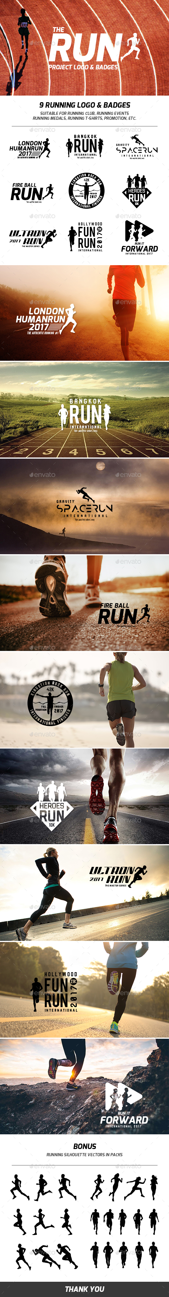 Running Logo & Badges - Badges & Stickers Web Elements