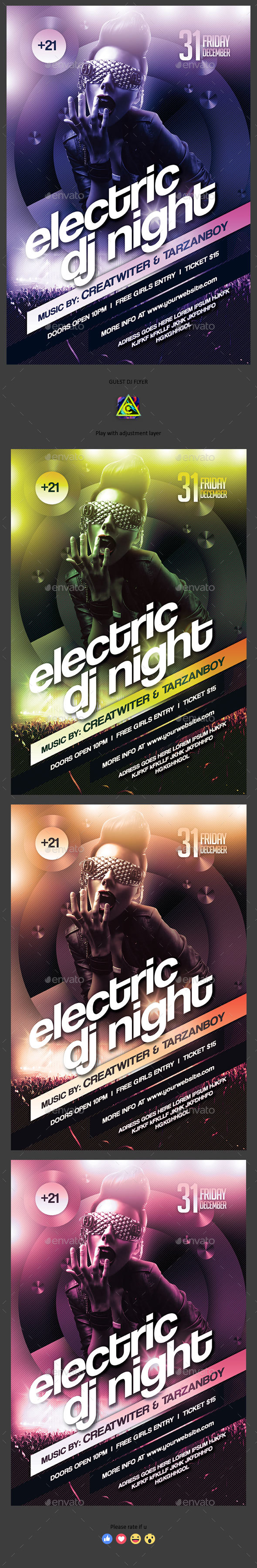 Guest DJ Flyer - Clubs & Parties Events