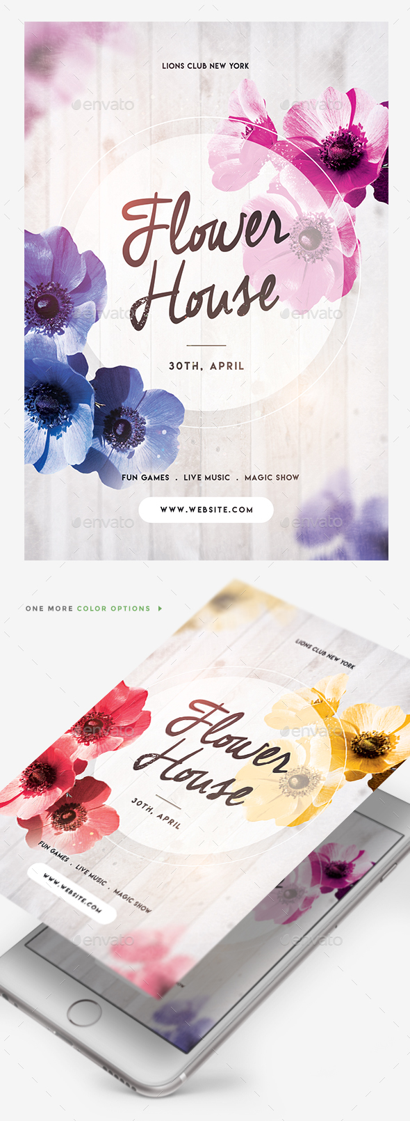 Flower House Flyer - Clubs & Parties Events