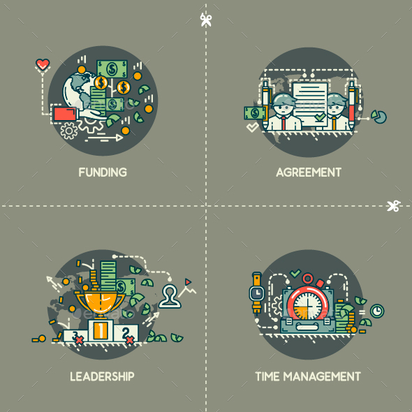 Funding, Agreement, Leadership, Time Management - Concepts Business