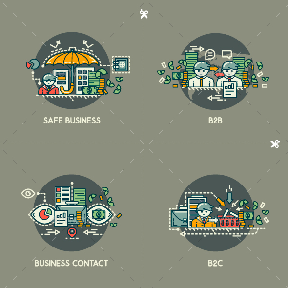 Safe Business, B2B, Business Contact, B2C - Concepts Business