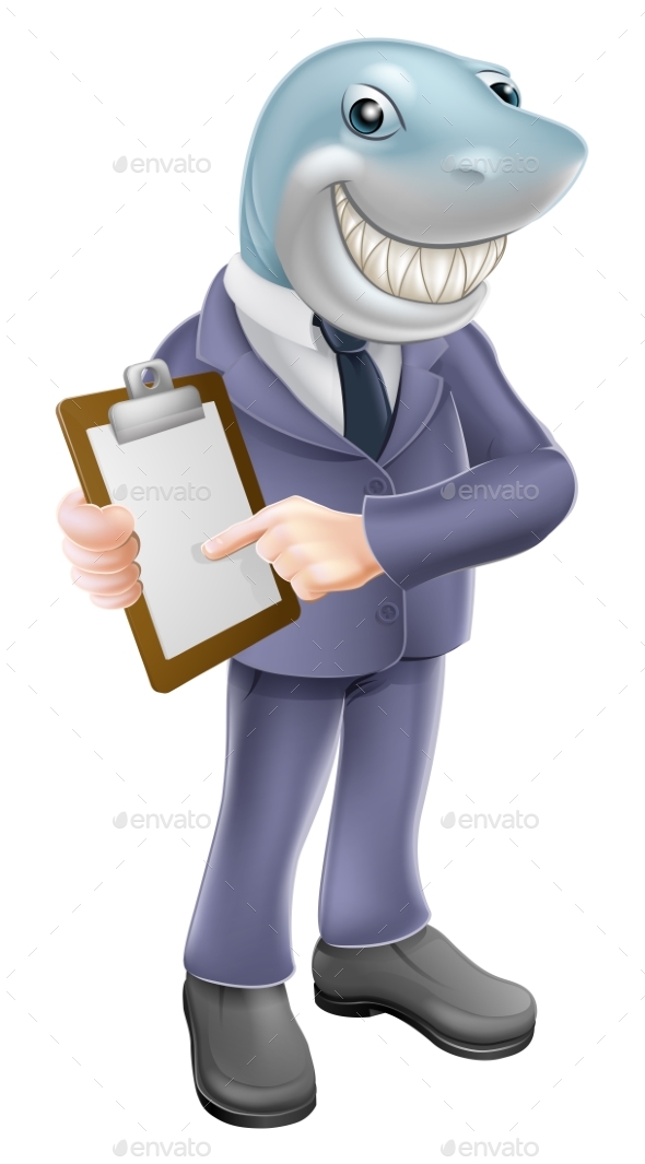 Businessman Shark Contract - Concepts Business