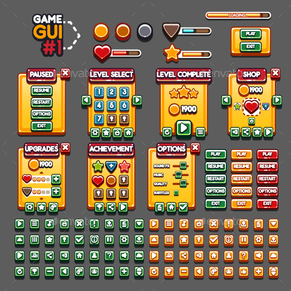 Game GUI #1 - User Interfaces Game Assets