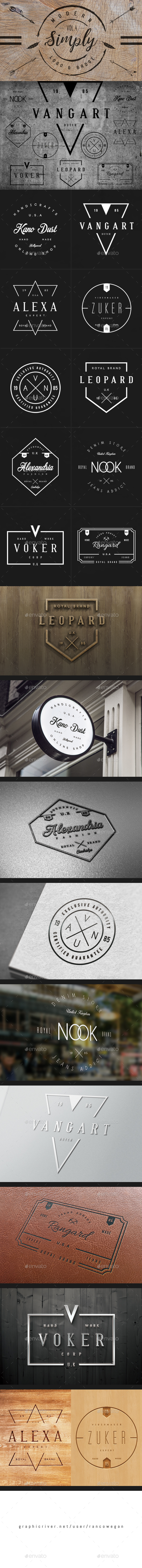 Modern Simply Logo & Badge Vol. 4 - Badges & Stickers Web Elements