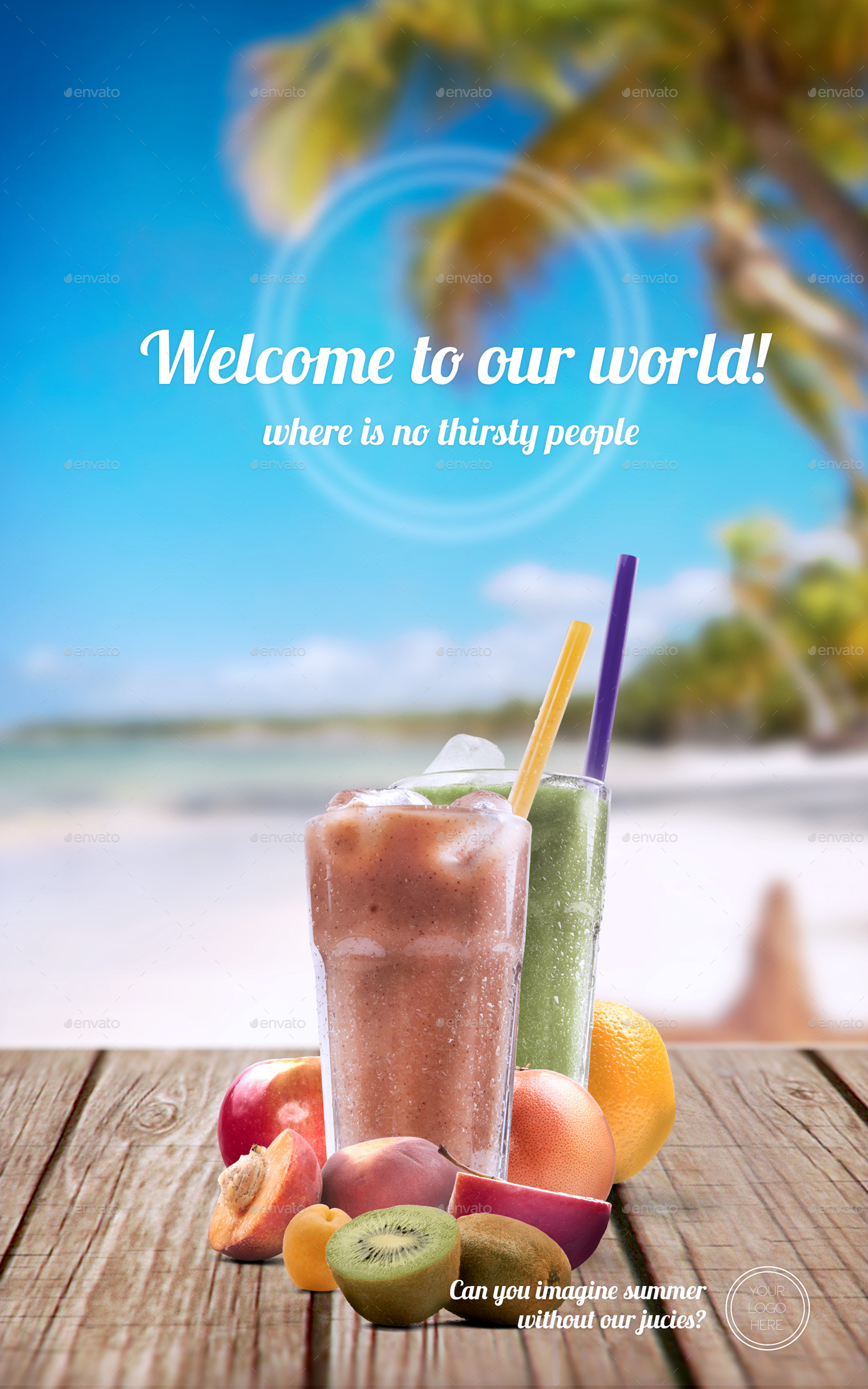 Organic Juice Mockup & Hero Image Scene Generator by CreativeForm