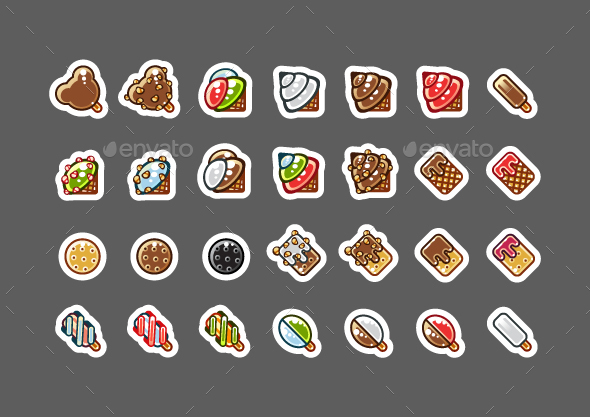 2D Ice Creams - Food Objects