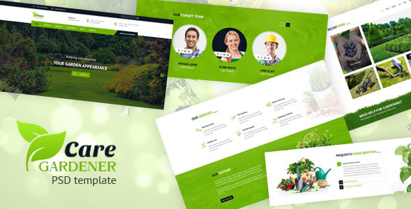 Care Gardner – Gardeneing and Landscaping PSD Template - Nonprofit PSD Templates