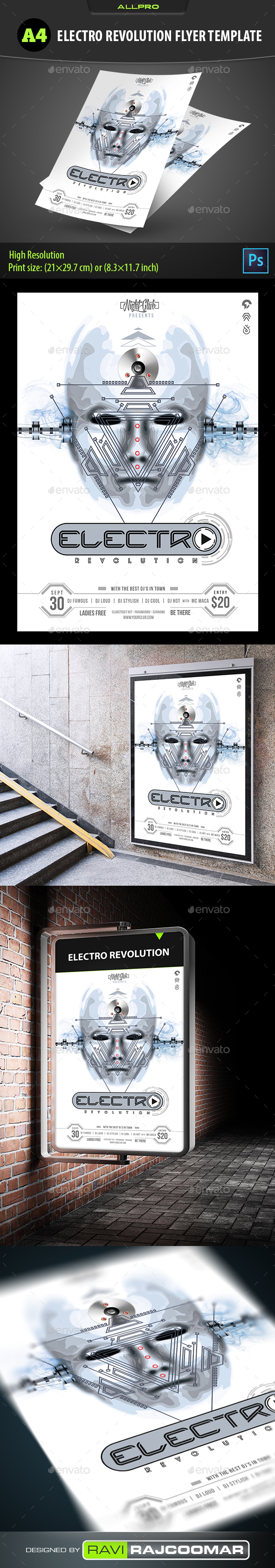 Electro Revolution Flyer Template - Flyers Print Templates